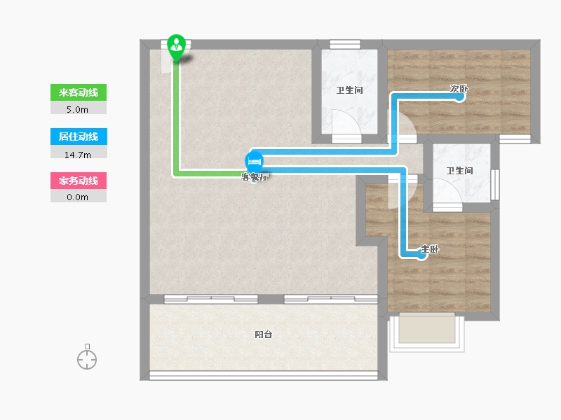 海南省-三亚市-公园88号-73.39-户型库-动静线