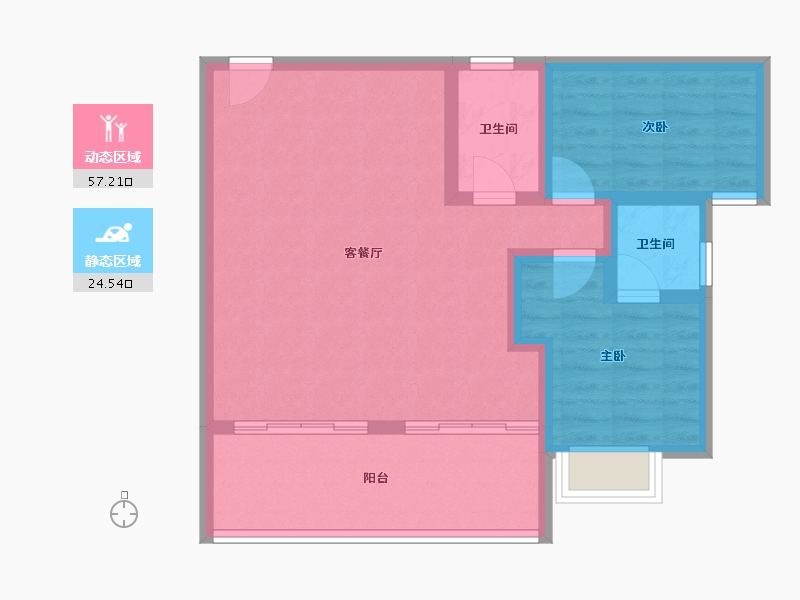 海南省-三亚市-公园88号-73.39-户型库-动静分区