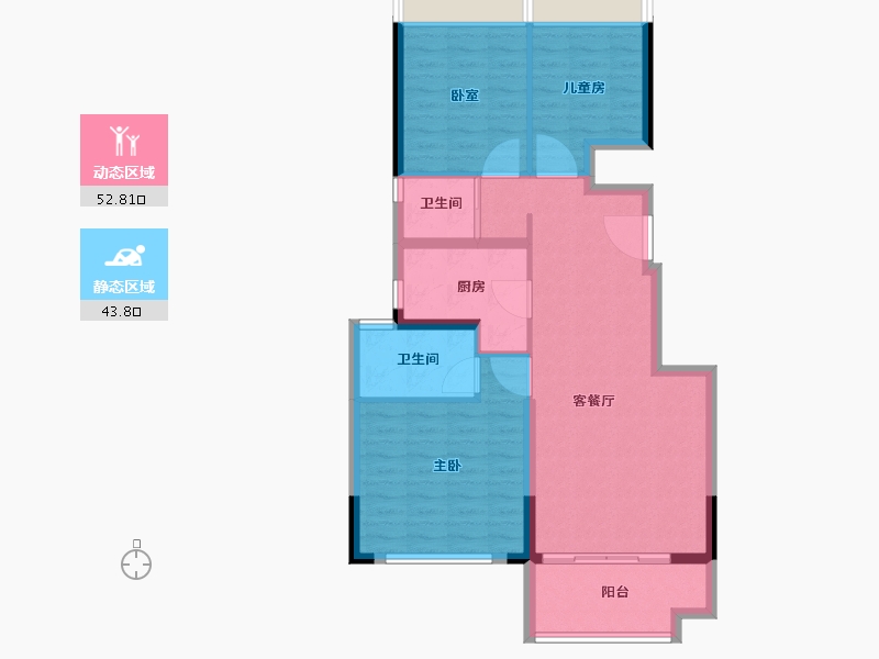 河南省-南阳市-碧桂园湖悦兰庭-87.11-户型库-动静分区