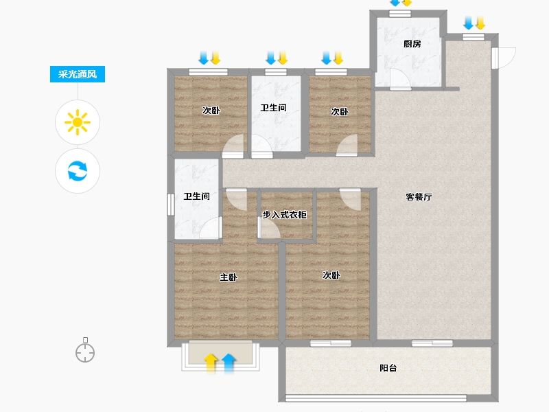 云南省-昆明市-俊发城逸璟峰-114.40-户型库-采光通风