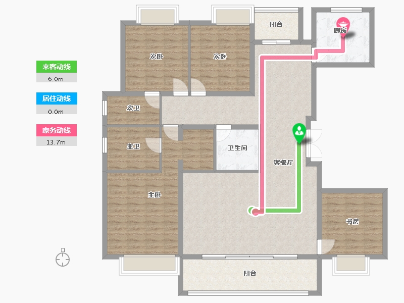 四川省-成都市-中洲锦城湖岸二期-152.63-户型库-动静线