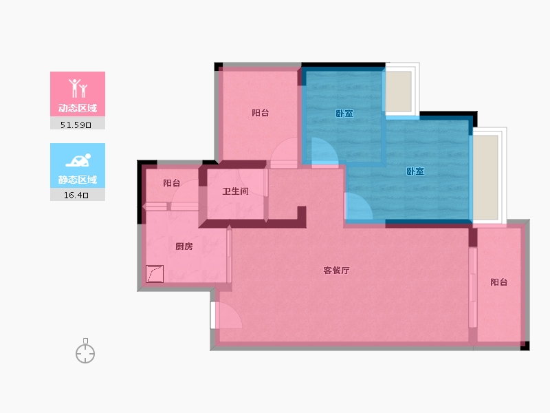 广东省-惠州市-灿邦珑廷观邸-59.40-户型库-动静分区