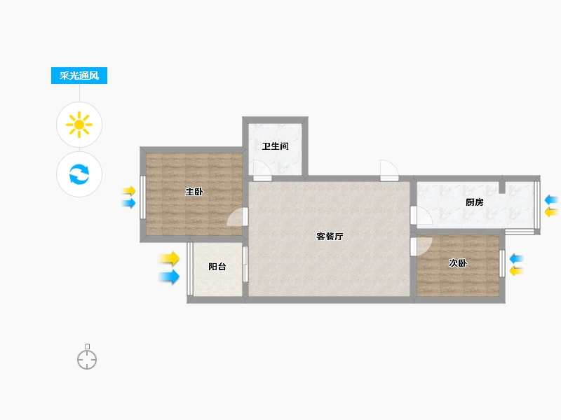 河北省-廊坊市-新华嘉园-77.00-户型库-采光通风