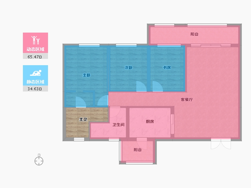 四川省-成都市-双楠悦天地-94.79-户型库-动静分区