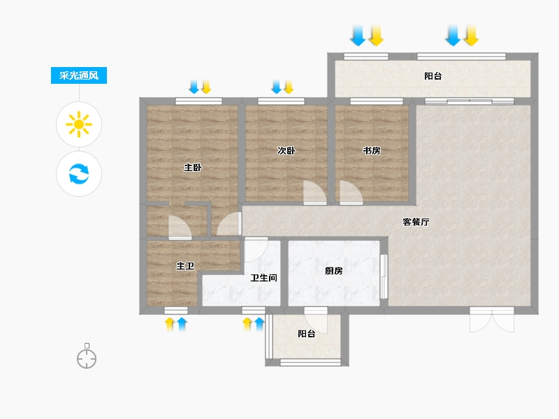 四川省-成都市-双楠悦天地-94.79-户型库-采光通风