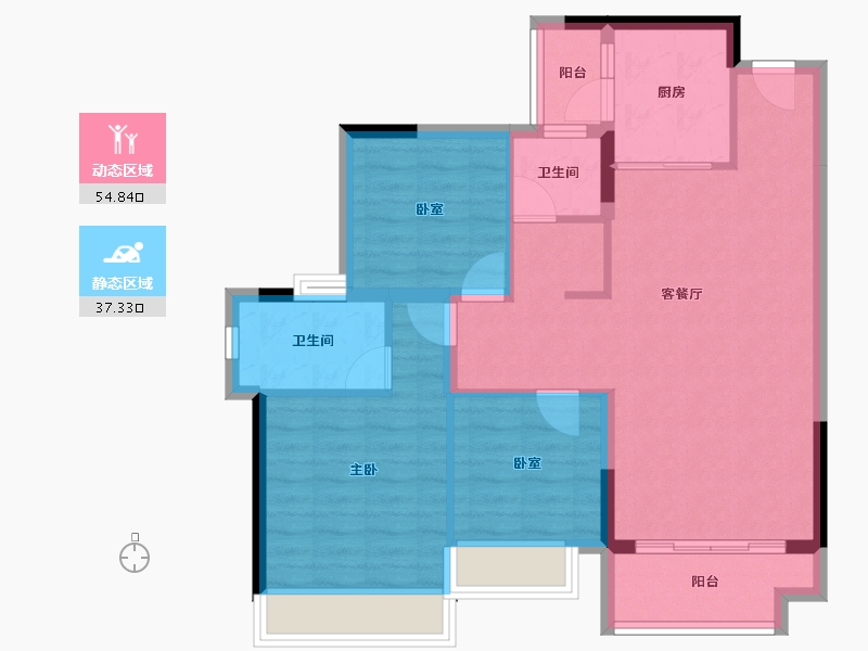 广东省-惠州市-佳兆业东江新城-82.59-户型库-动静分区