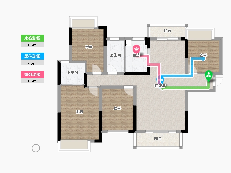 湖南省-娄底市-珠山府-130.00-户型库-动静线