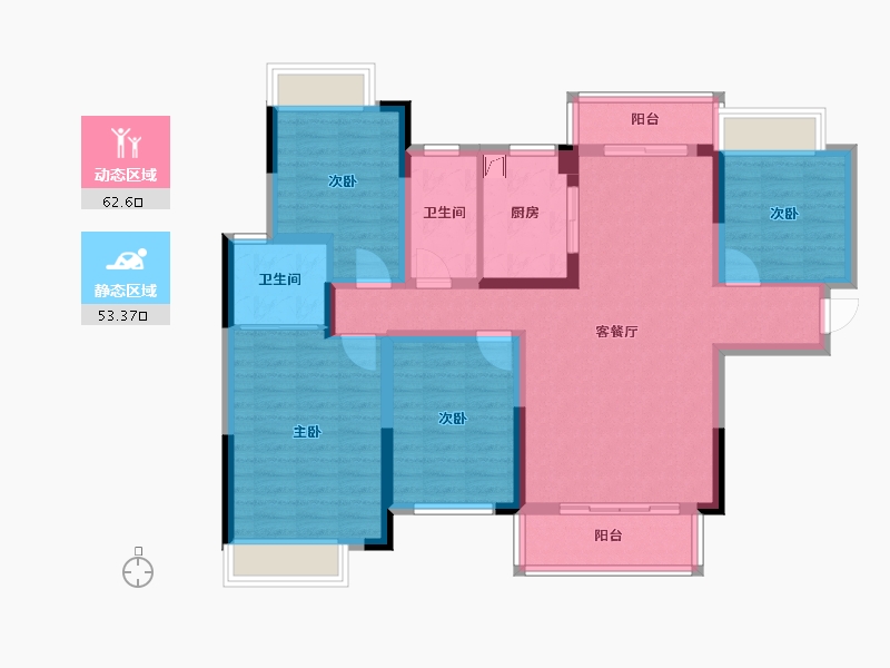 湖南省-娄底市-珠山府-130.00-户型库-动静分区