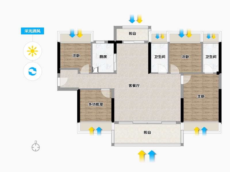 广东省-梅州市-大埔碧桂园珑悦-100.00-户型库-采光通风