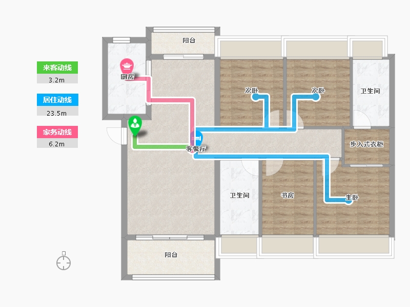 浙江省-宁波市-招商·雍华府-105.94-户型库-动静线