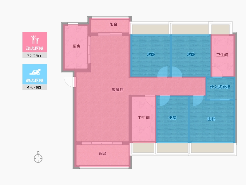 浙江省-宁波市-招商·雍华府-105.94-户型库-动静分区