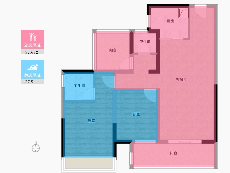 广东省-惠州市-中交和风春岸-72.66-户型库-动静分区