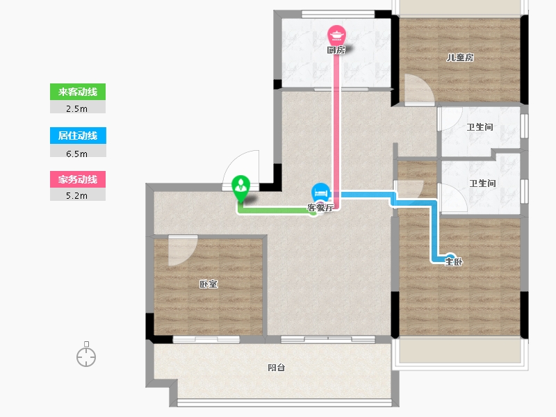 河南省-南阳市-碧桂园湖悦兰庭-99.69-户型库-动静线