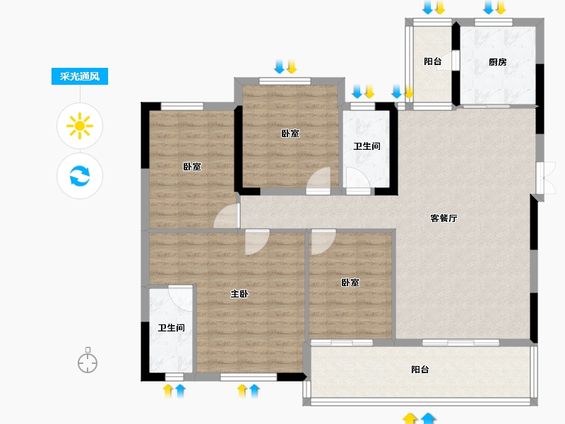 四川省-成都市-邦泰宽语-117.12-户型库-采光通风