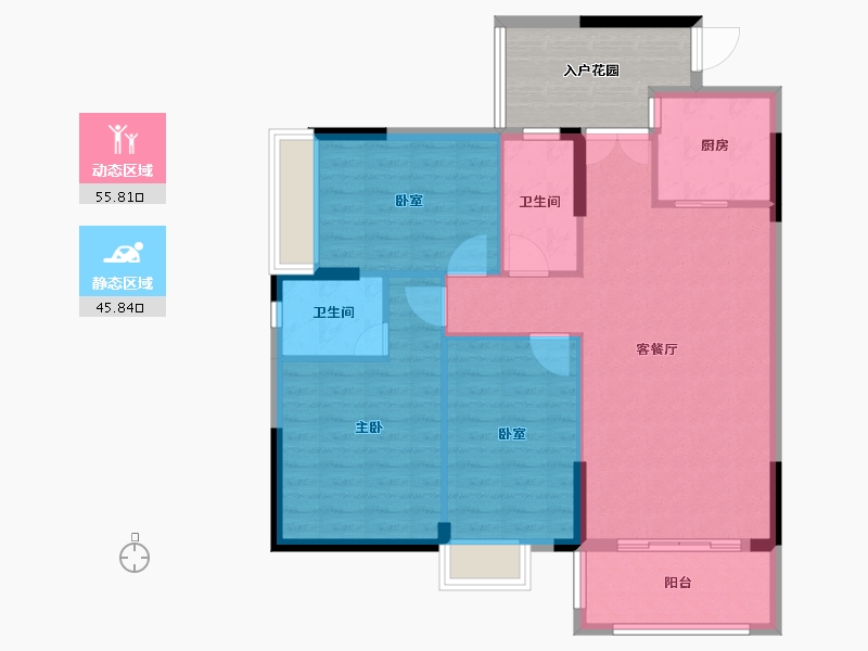 广东省-惠州市-博景湾-100.65-户型库-动静分区