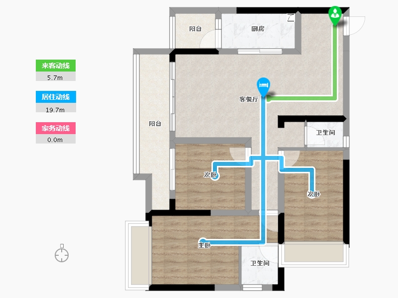 重庆-重庆市-金科长江星辰-79.41-户型库-动静线