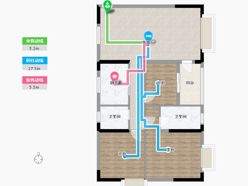 广东省-梅州市-锦正华府B06-100.00-户型库-动静线