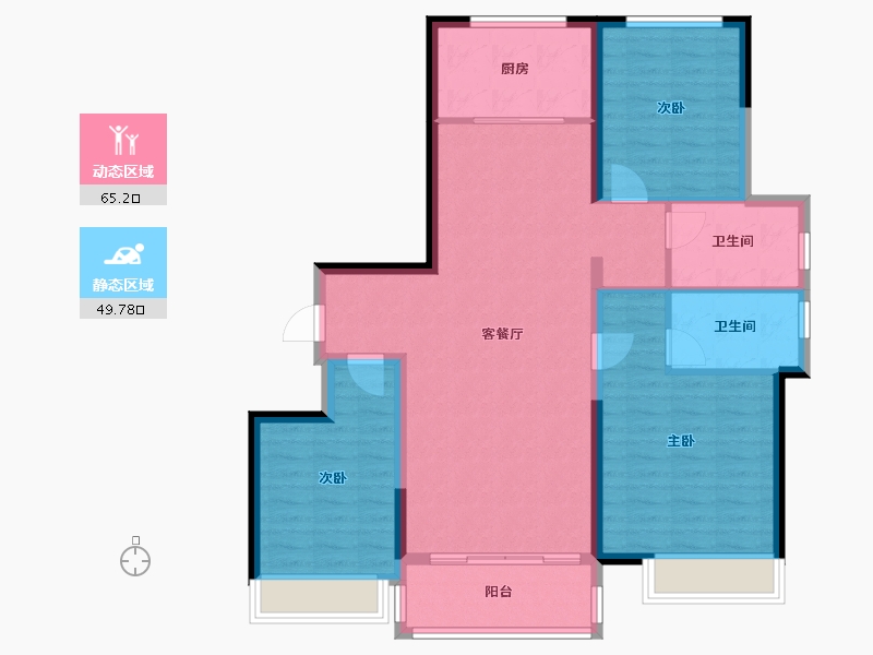 山东省-烟台市-绿城留香园-104.00-户型库-动静分区