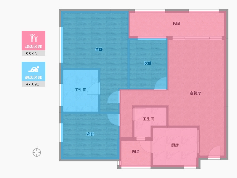 重庆-重庆市-恒大云邸-94.37-户型库-动静分区