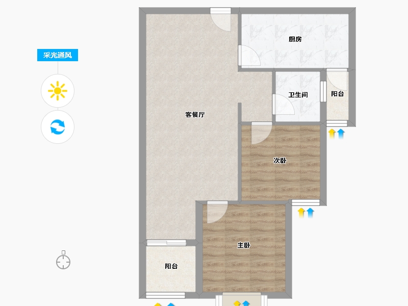 云南省-昆明市-誉峰国际-68.80-户型库-采光通风