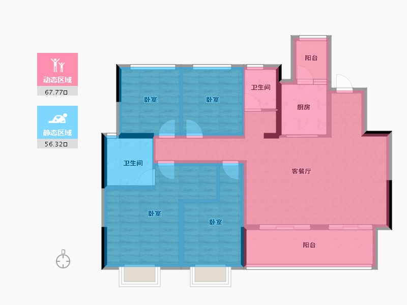 四川省-成都市-龙潭寺TOD龙潭九章-110.83-户型库-动静分区