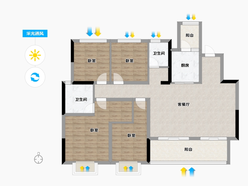 四川省-成都市-龙潭寺TOD龙潭九章-110.83-户型库-采光通风