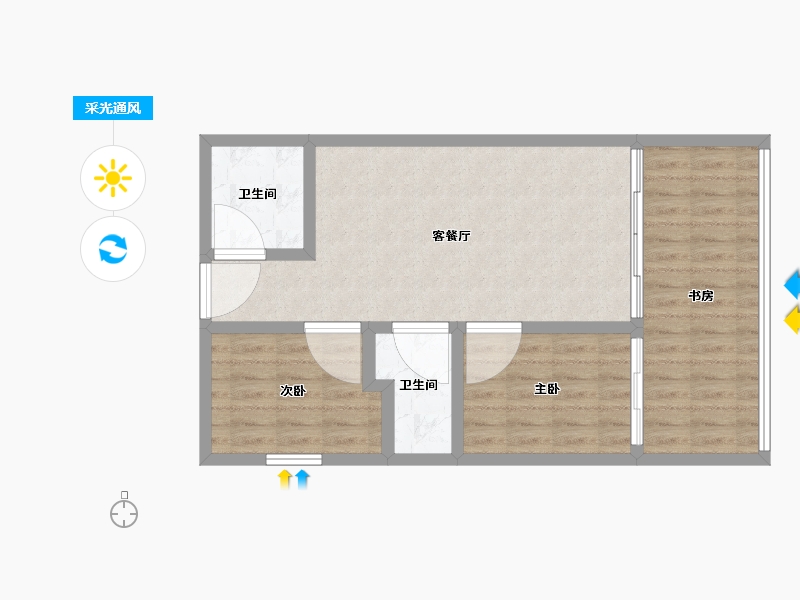 海南省-三亚市-湖光山舍-71.21-户型库-采光通风