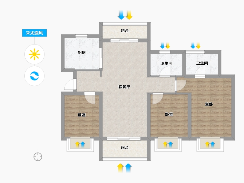 四川省-成都市-城投中南智在云辰-81.17-户型库-采光通风