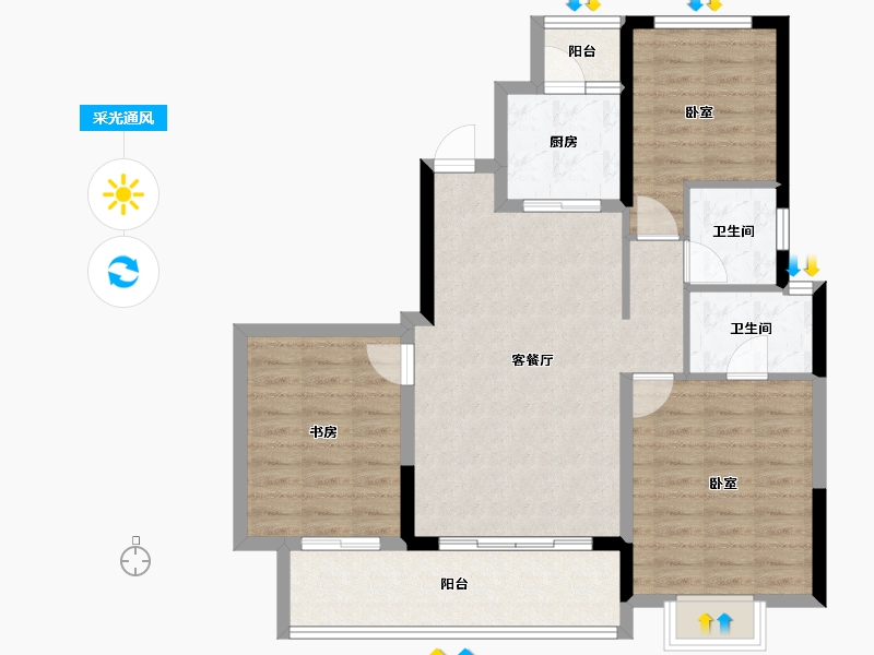 四川省-成都市-龙潭寺TOD龙潭九章-86.85-户型库-采光通风