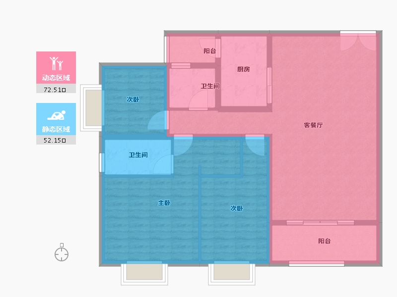 云南省-昆明市-誉峰国际-112.50-户型库-动静分区