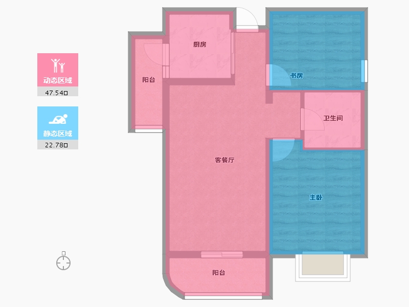 云南省-昆明市-江东铂悦湾-62.26-户型库-动静分区