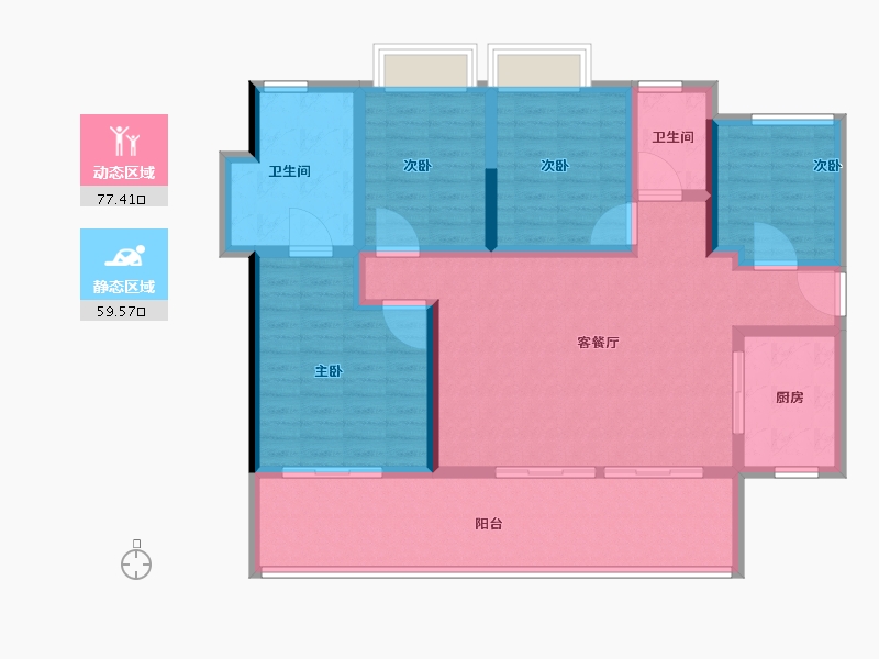 海南省-三亚市-公园88号-123.21-户型库-动静分区