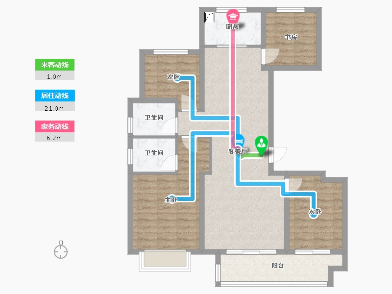 山东省-枣庄市-鼎祥诚园-107.00-户型库-动静线