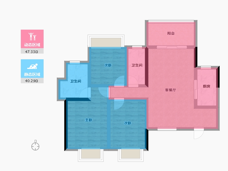 海南省-三亚市-悦居山海间-76.73-户型库-动静分区