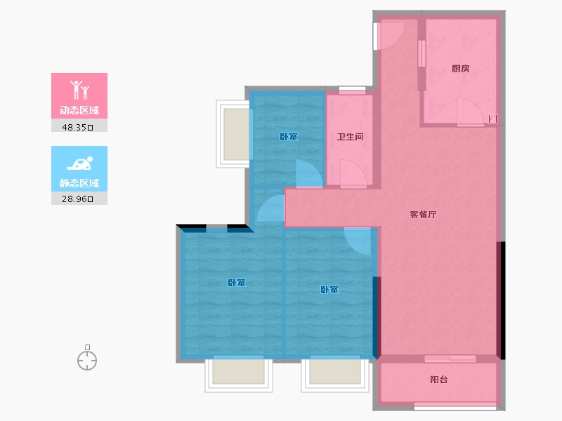 湖南省-长沙市-长沙亿达智造小镇-68.79-户型库-动静分区