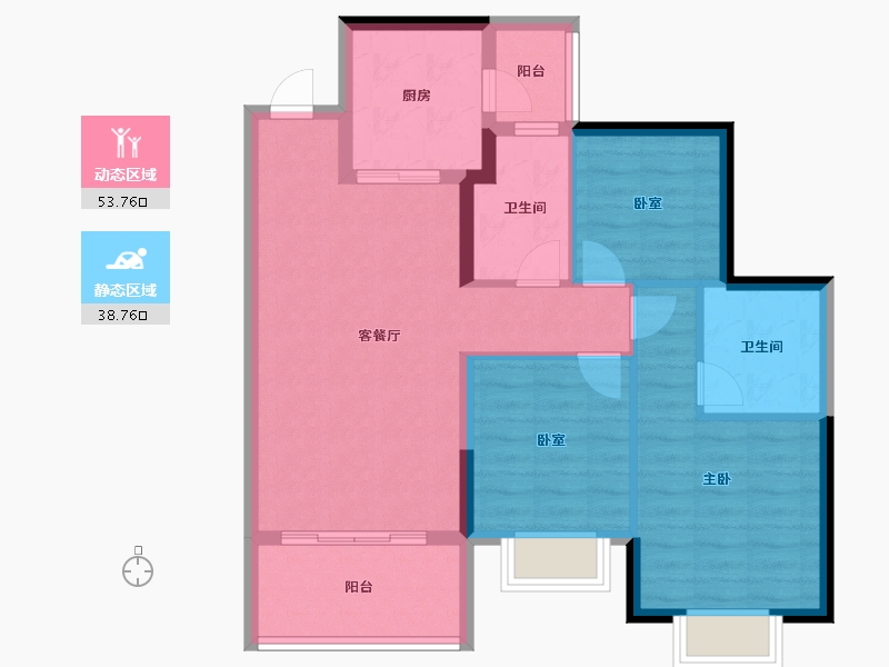 四川省-成都市-恒大牧云天峰-82.76-户型库-动静分区