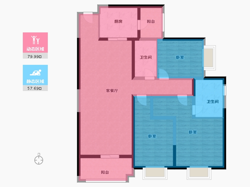 湖南省-长沙市-长沙星河湾-123.06-户型库-动静分区