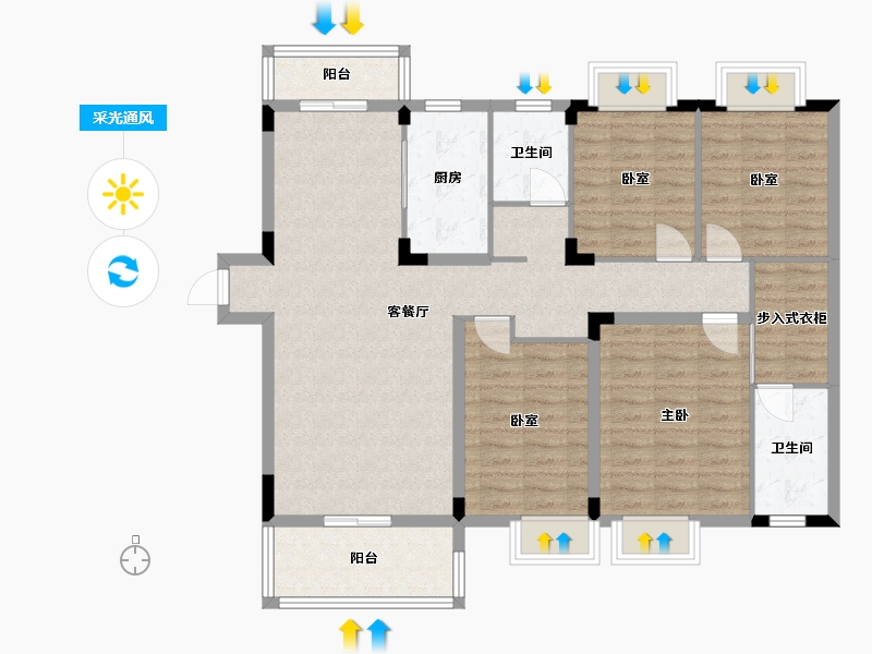 湖南省-长沙市-长沙亿达智造小镇-114.68-户型库-采光通风