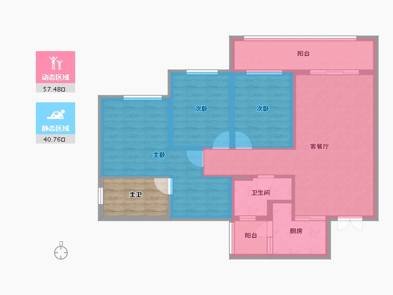 四川省-成都市-双楠悦天地-93.05-户型库-动静分区