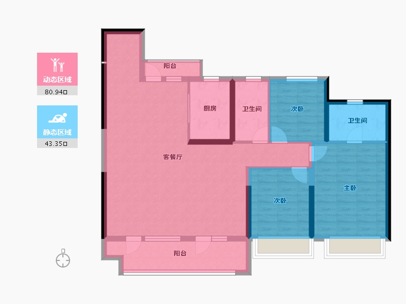 山东省-烟台市-芝罘吾悦广场-112.00-户型库-动静分区