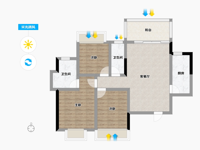 海南省-三亚市-悦居山海间-77.66-户型库-采光通风