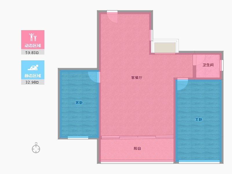 海南省-三亚市-湖光山舍-84.63-户型库-动静分区