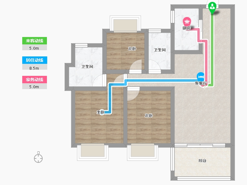 海南省-三亚市-悦居山海间-75.44-户型库-动静线