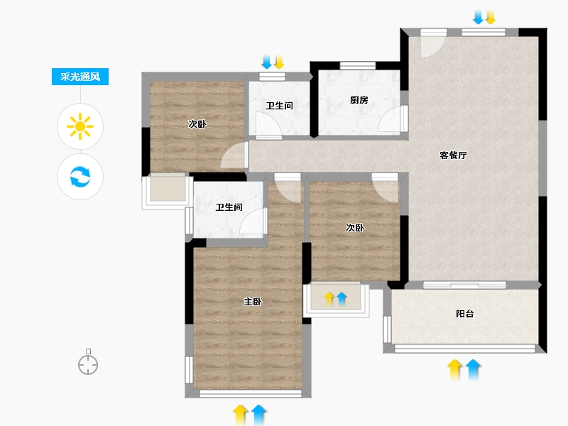 湖北省-黄冈市-蕲春府-86.00-户型库-采光通风