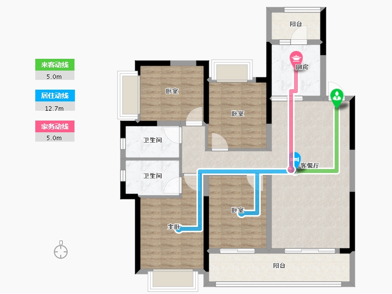 重庆-重庆市-十里长江-99.35-户型库-动静线