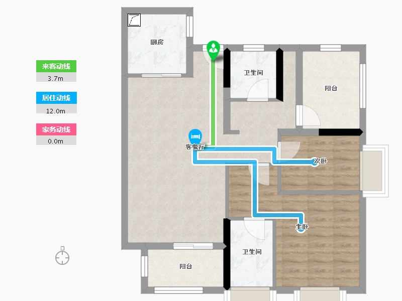 广东省-惠州市-龙湖雅居乐春江紫宸-74.07-户型库-动静线