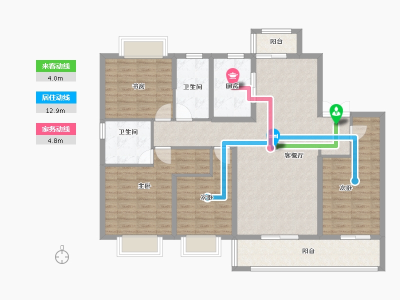 云南省-昆明市-安居和苑-114.94-户型库-动静线