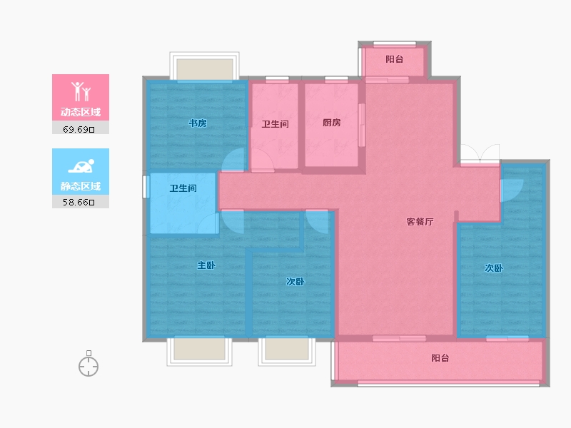 云南省-昆明市-安居和苑-114.94-户型库-动静分区