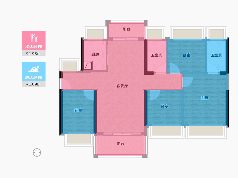 广东省-惠州市-玖璟台-82.99-户型库-动静分区