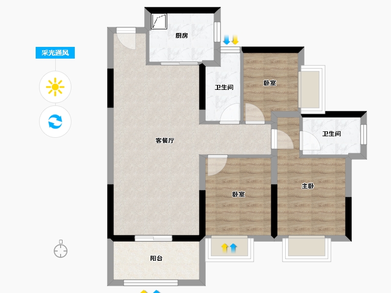 广东省-惠州市-三里深境-71.62-户型库-采光通风